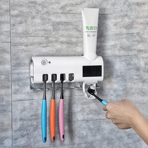 Distributeur Automatique de Dentifrice et Porte-Brosse à Dents Antibactérien UV®